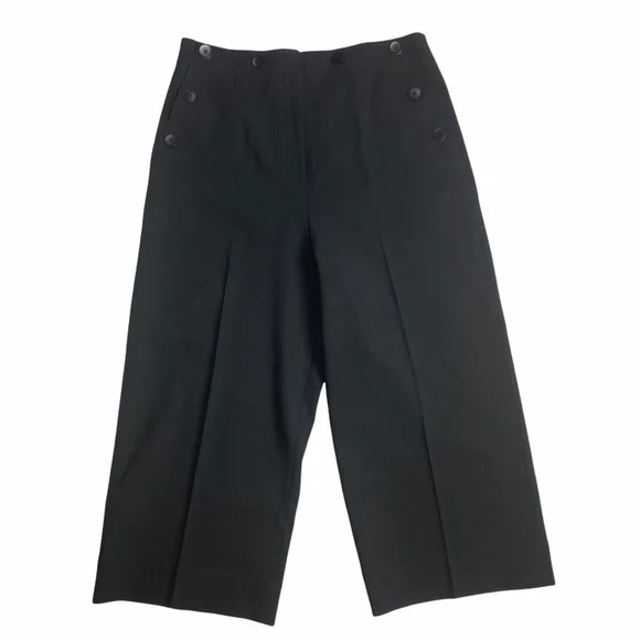Tibi Wide Leg Culottes Sailor Front Button Crop Pant Sz 12 fall city style